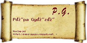 Pápa Győző névjegykártya